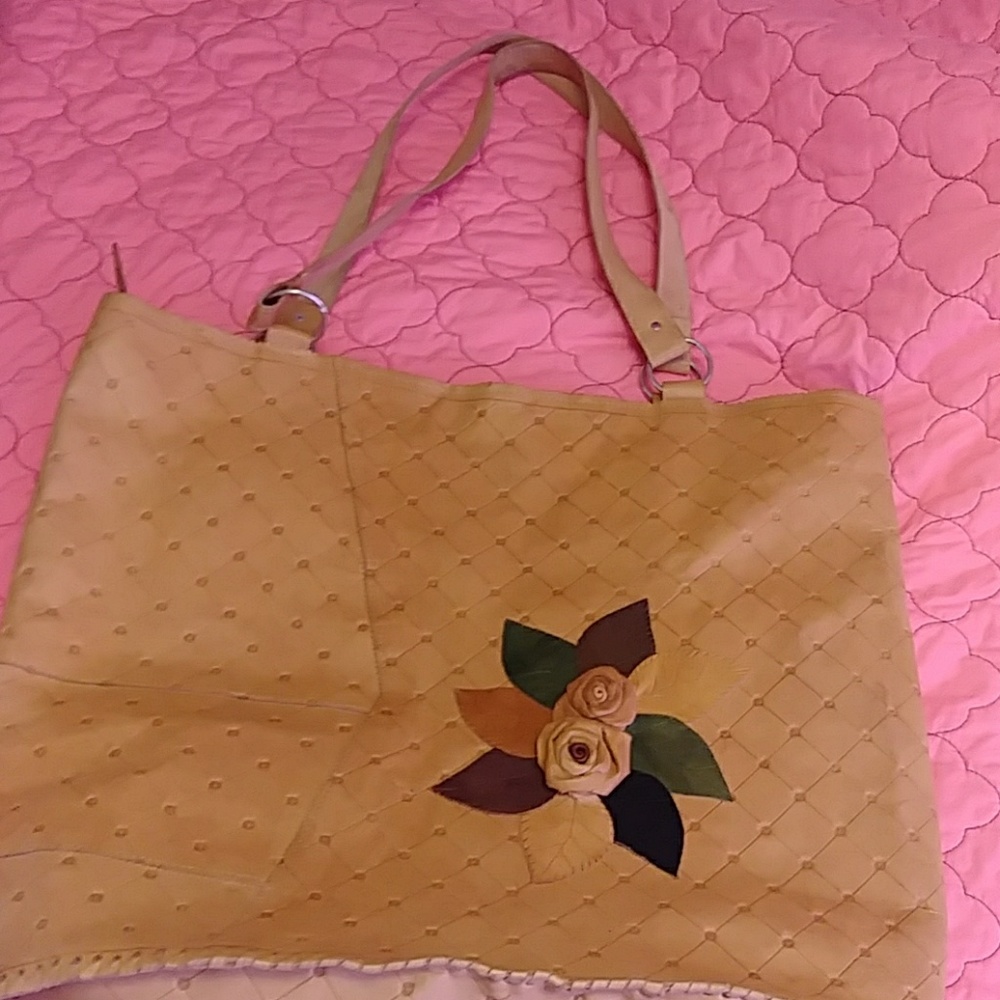 Large leather tote bag